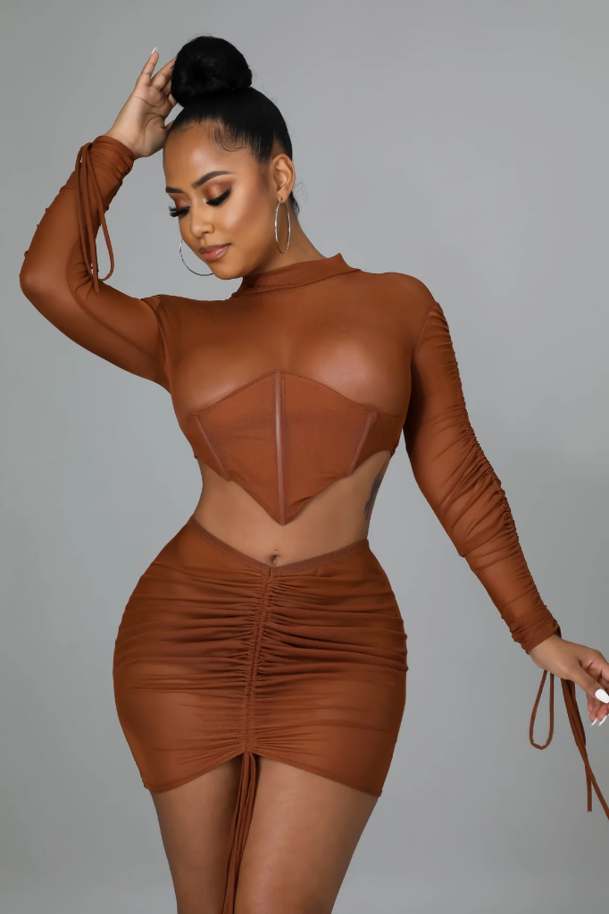 Carly Cocoa Skirt Set (Medium)