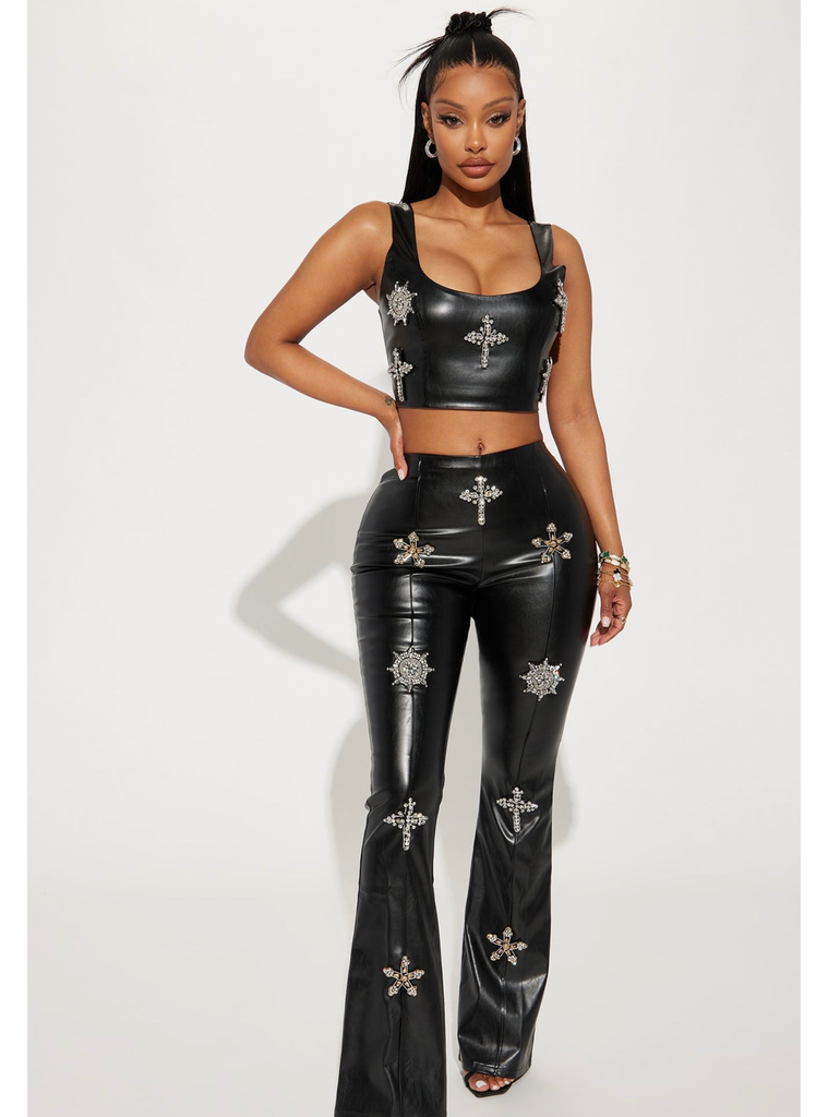 Saint Luxe Leather Pants Set (Small)