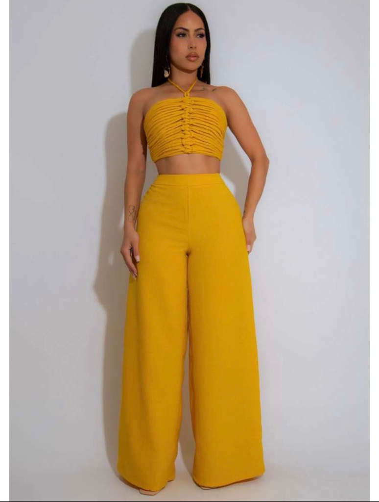 Golden Glow Pants Set